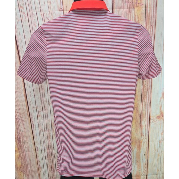 Under Armour Womens Red Striped Polo Small - Picture 2 of 7